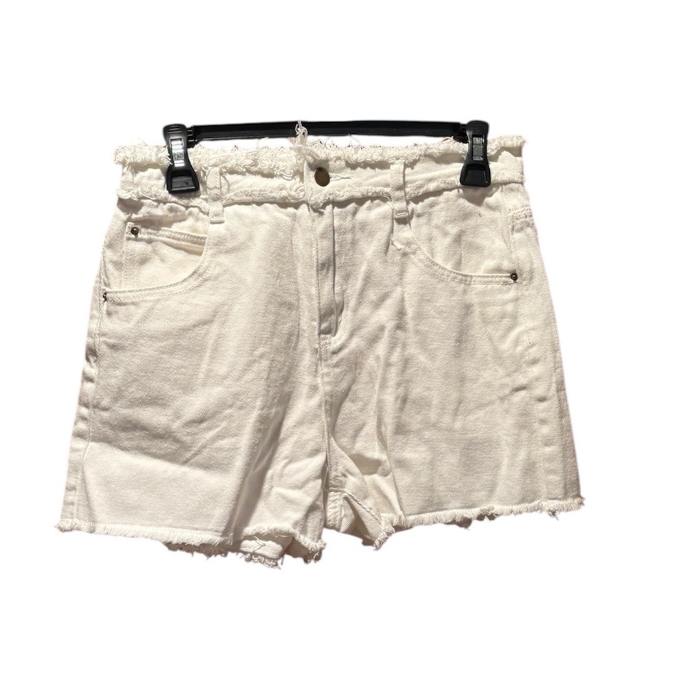 Petal & Pup Mary High Waist Denim Shorts in White Size 6